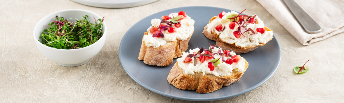 Брускетта с гранатом