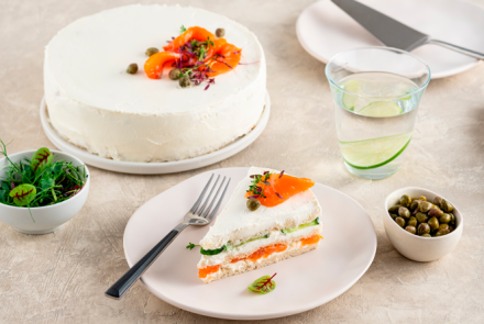 Скандинавский торт с семгой